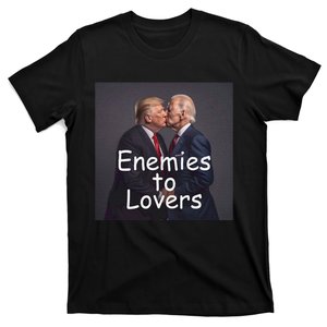 Funny Trump And Biden Kissing Enemies To Lovers T-Shirt