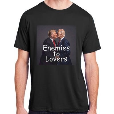 Funny Trump And Biden Kissing Enemies To Lovers Adult ChromaSoft Performance T-Shirt