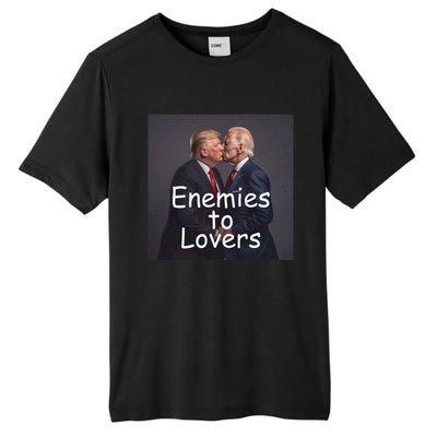 Funny Trump And Biden Kissing Enemies To Lovers Tall Fusion ChromaSoft Performance T-Shirt