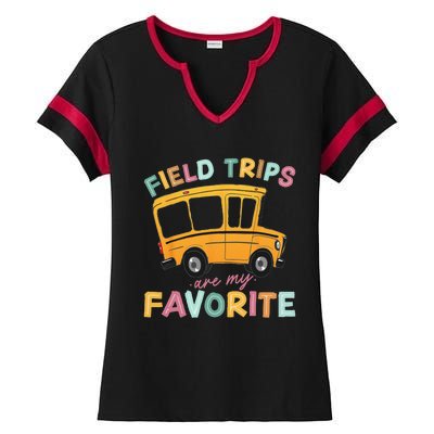 Field Trips Are My Favorite Field Trip Teacher Group Costume Ladies Halftime Notch Neck Tee