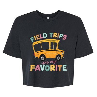 Field Trips Are My Favorite Field Trip Teacher Group Costume Bella+Canvas Jersey Crop Tee