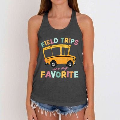 Field Trips Are My Favorite Field Trip Teacher Group Costume Women's Knotted Racerback Tank