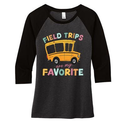 Field Trips Are My Favorite Field Trip Teacher Group Costume Women's Tri-Blend 3/4-Sleeve Raglan Shirt