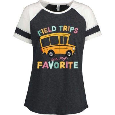 Field Trips Are My Favorite Field Trip Teacher Group Costume Enza Ladies Jersey Colorblock Tee