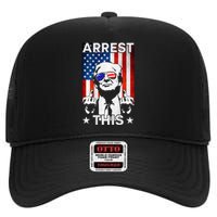 Funny Trump Arrest This American Flag Trump 2024 High Crown Mesh Back Trucker Hat