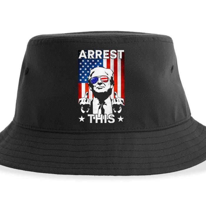 Funny Trump Arrest This American Flag Trump 2024 Sustainable Bucket Hat