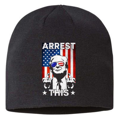 Funny Trump Arrest This American Flag Trump 2024 Sustainable Beanie