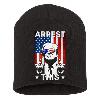 Funny Trump Arrest This American Flag Trump 2024 Short Acrylic Beanie