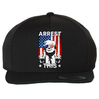 Funny Trump Arrest This American Flag Trump 2024 Wool Snapback Cap