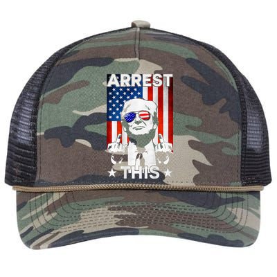 Funny Trump Arrest This American Flag Trump 2024 Retro Rope Trucker Hat Cap