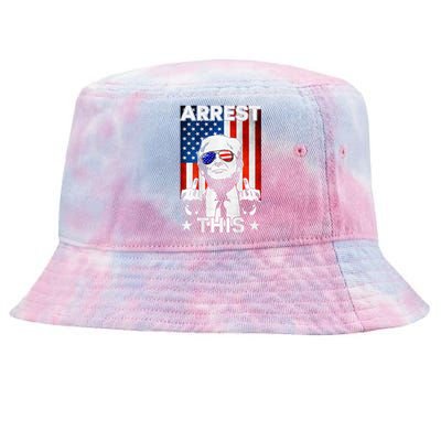 Funny Trump Arrest This American Flag Trump 2024 Tie-Dyed Bucket Hat