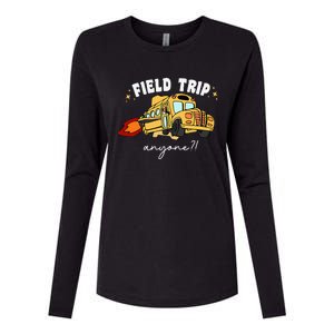 Field Trip Anyone Teacher Field Day Funny Presents Womens Cotton Relaxed Long Sleeve T-Shirt