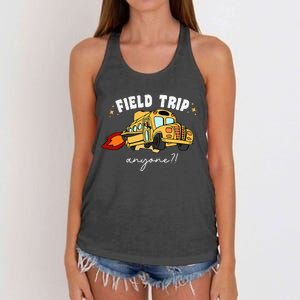 Field Trip Anyone Teacher Field Day Funny Presents Women's Knotted Racerback Tank