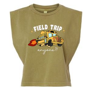 Field Trip Anyone Teacher Field Day Funny Presents Garment-Dyed Women's Muscle Tee