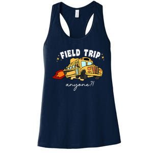 Field Trip Anyone Teacher Field Day Funny Presents Women's Racerback Tank