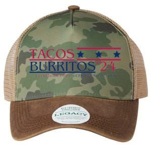 Funny Tacos And Burritos Vote 2024 Legacy Tie Dye Trucker Hat