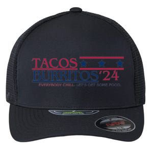 Funny Tacos And Burritos Vote 2024 Flexfit Unipanel Trucker Cap