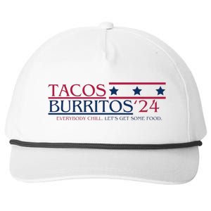 Funny Tacos And Burritos Vote 2024 Snapback Five-Panel Rope Hat