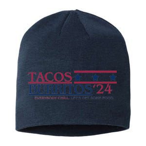 Funny Tacos And Burritos Vote 2024 Sustainable Beanie