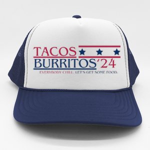 Funny Tacos And Burritos Vote 2024 Trucker Hat