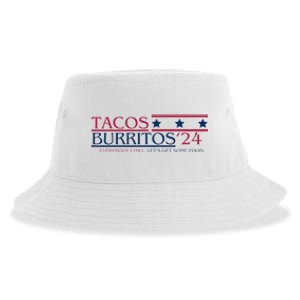 Funny Tacos And Burritos Vote 2024 Sustainable Bucket Hat