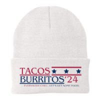 Funny Tacos And Burritos Vote 2024 Knit Cap Winter Beanie