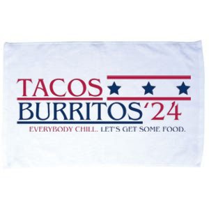 Funny Tacos And Burritos Vote 2024 Microfiber Hand Towel