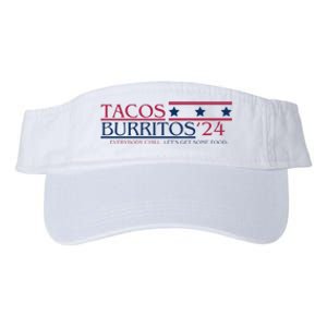 Funny Tacos And Burritos Vote 2024 Valucap Bio-Washed Visor