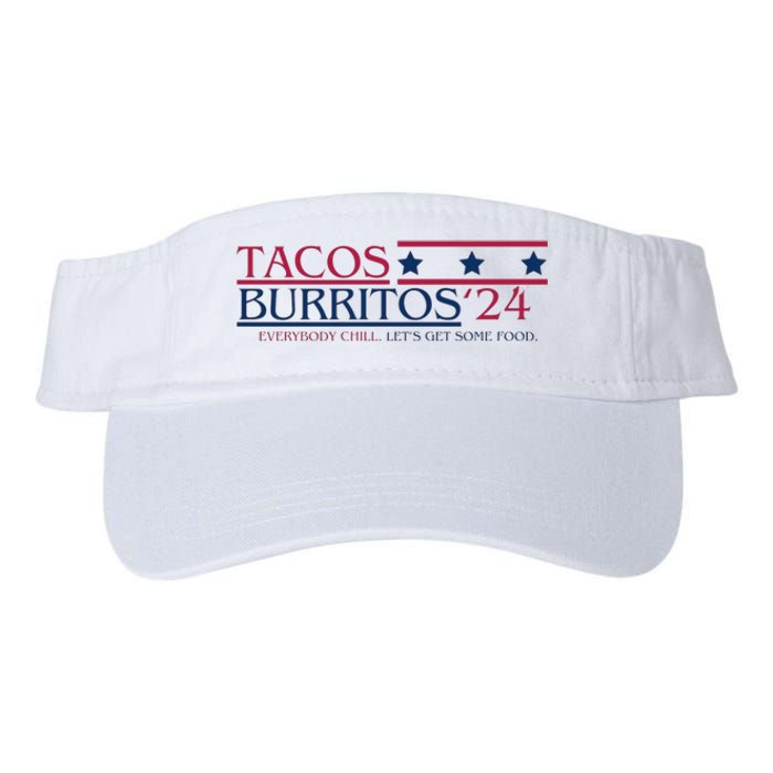 Funny Tacos And Burritos Vote 2024 Valucap Bio-Washed Visor