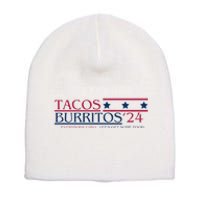 Funny Tacos And Burritos Vote 2024 Short Acrylic Beanie