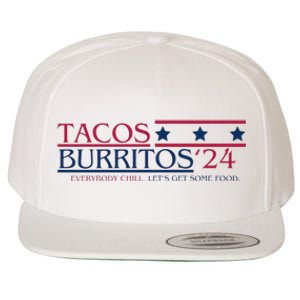 Funny Tacos And Burritos Vote 2024 Wool Snapback Cap