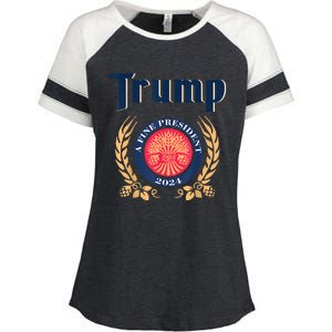 Funny Trump A Fine President 2024 Enza Ladies Jersey Colorblock Tee