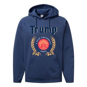 Funny Trump A Fine President 2024 Performance Fleece Hoodie