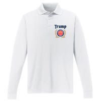 Funny Trump A Fine President 2024 Performance Long Sleeve Polo