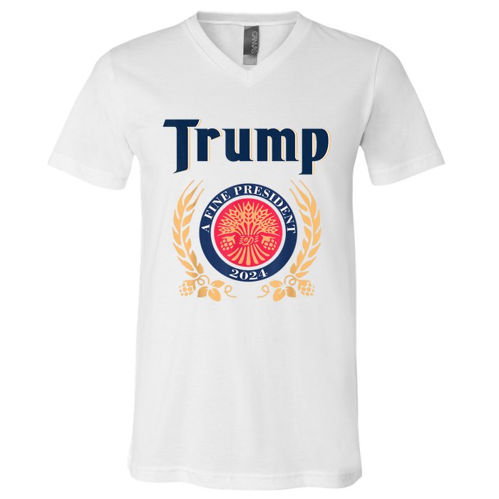 Funny Trump A Fine President 2024 V-Neck T-Shirt