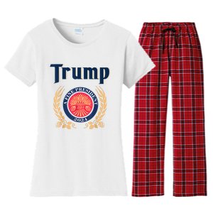 Funny Trump A Fine President 2024 Women's Flannel Pajama Set