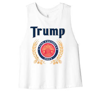 Funny Trump A Fine President 2024 Women's Racerback Cropped Tank