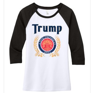 Funny Trump A Fine President 2024 Women's Tri-Blend 3/4-Sleeve Raglan Shirt