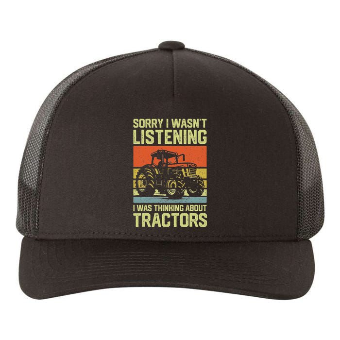 Funny Thinking About Tractors Tractor Lover Farmer Yupoong Adult 5-Panel Trucker Hat