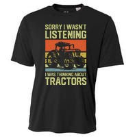 Funny Thinking About Tractors Tractor Lover Farmer Cooling Performance Crew T-Shirt