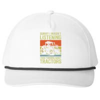 Funny Thinking About Tractors Tractor Lover Farmer Snapback Five-Panel Rope Hat