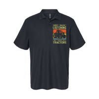 Funny Thinking About Tractors Tractor Lover Farmer Softstyle Adult Sport Polo