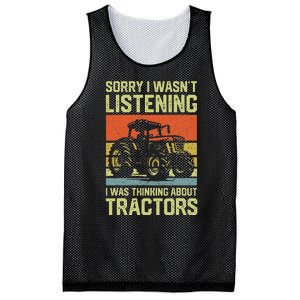 Funny Thinking About Tractors Tractor Lover Farmer Mesh Reversible Basketball Jersey Tank