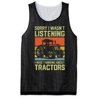 Funny Thinking About Tractors Tractor Lover Farmer Mesh Reversible Basketball Jersey Tank