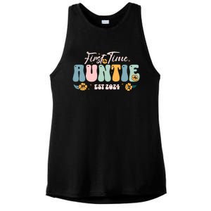 First Time Auntie Est 2024 New Aunt Pregnancy Announcement Ladies PosiCharge Tri-Blend Wicking Tank