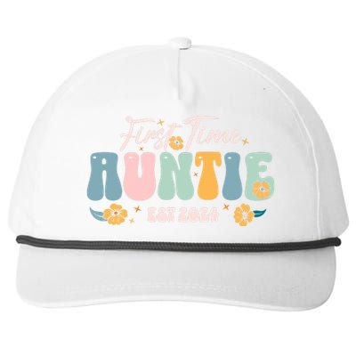 First Time Auntie Est 2024 New Aunt Pregnancy Announcement Snapback Five-Panel Rope Hat