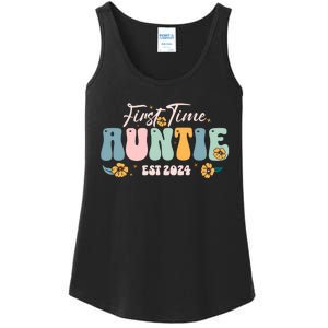 First Time Auntie Est 2024 New Aunt Pregnancy Announcement Ladies Essential Tank