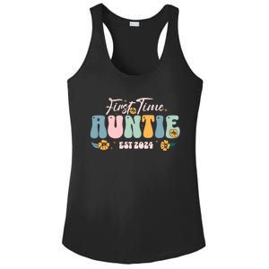 First Time Auntie Est 2024 New Aunt Pregnancy Announcement Ladies PosiCharge Competitor Racerback Tank