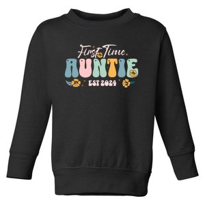 First Time Auntie Est 2024 New Aunt Pregnancy Announcement Toddler Sweatshirt