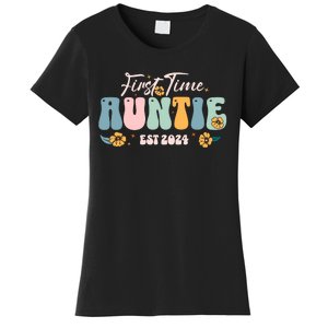 First Time Auntie Est 2024 New Aunt Pregnancy Announcement Women's T-Shirt